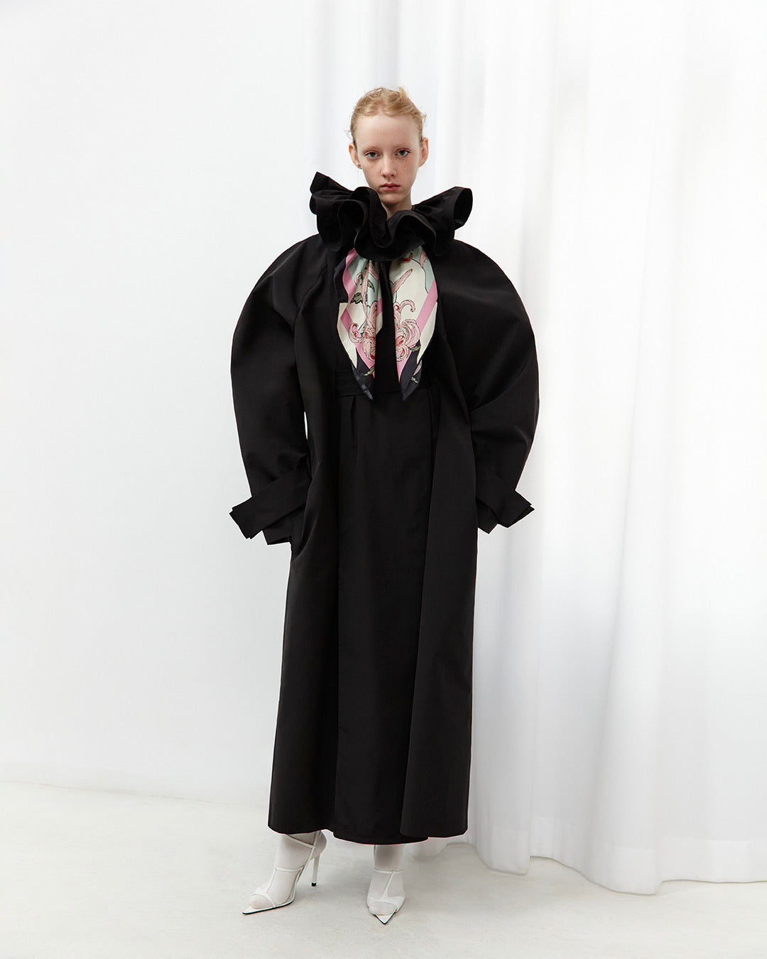 RUFFLE TRENCH OVERSIZED