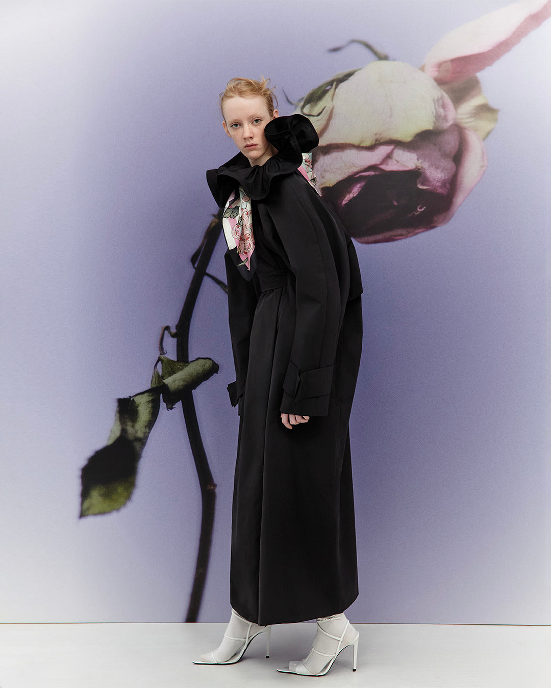 RUFFLE TRENCH OVERSIZED
