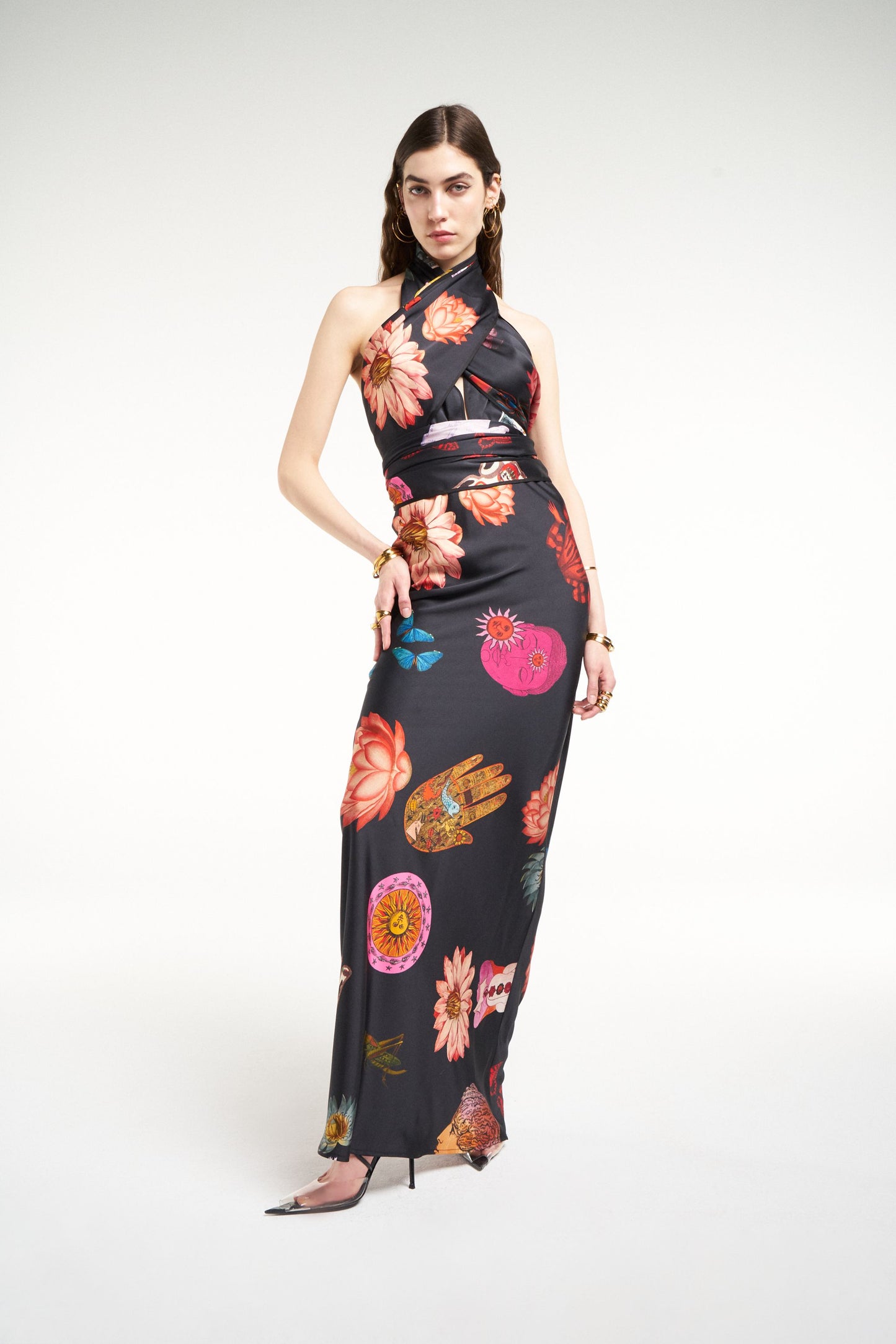 LUCKY HALTER PAREO DRESS