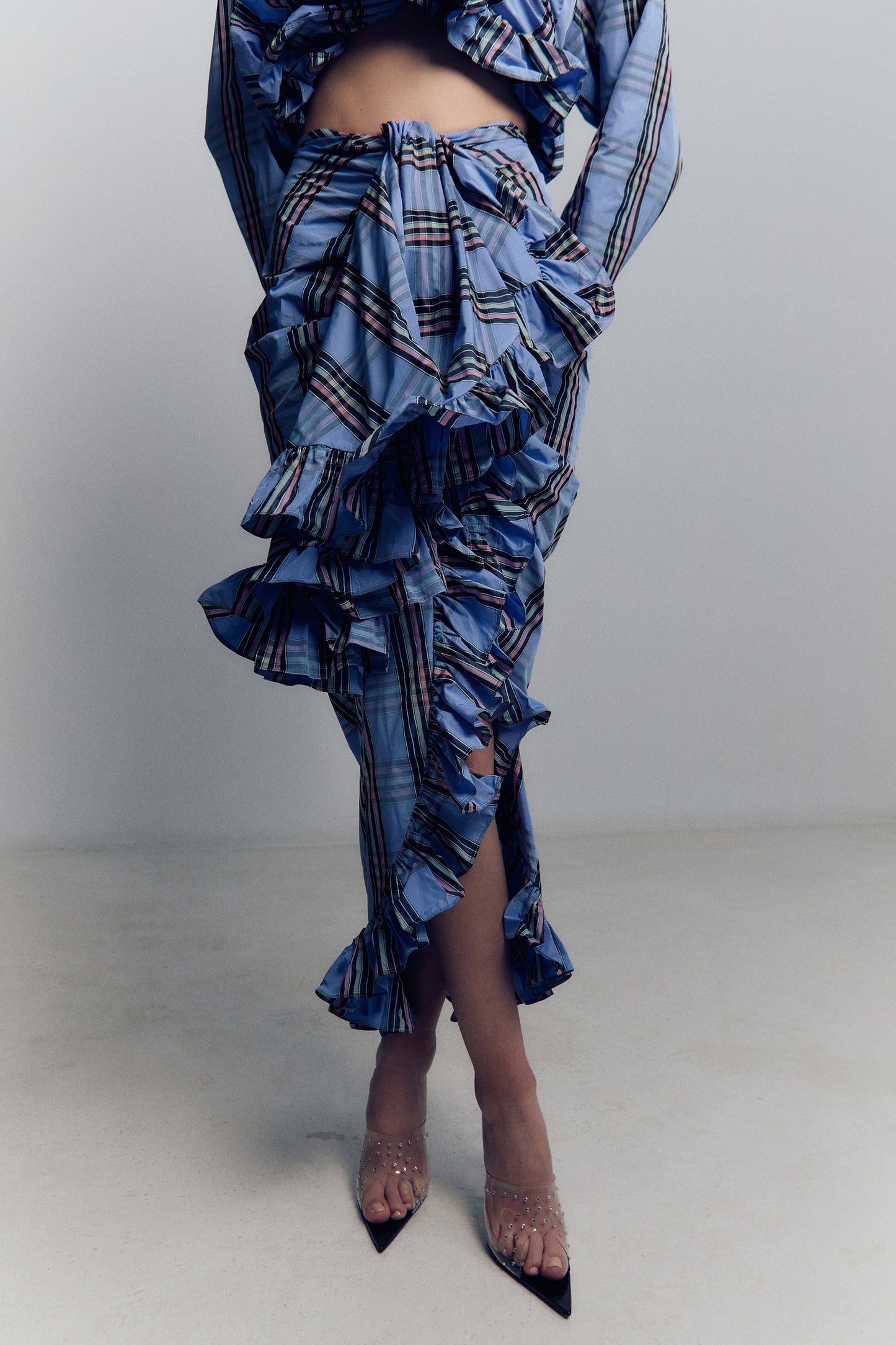 TARTAN CHAOS RUFFLE SKIRT