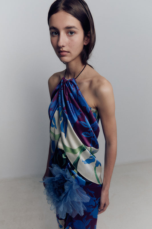PATCHWORK WRAP DRESS