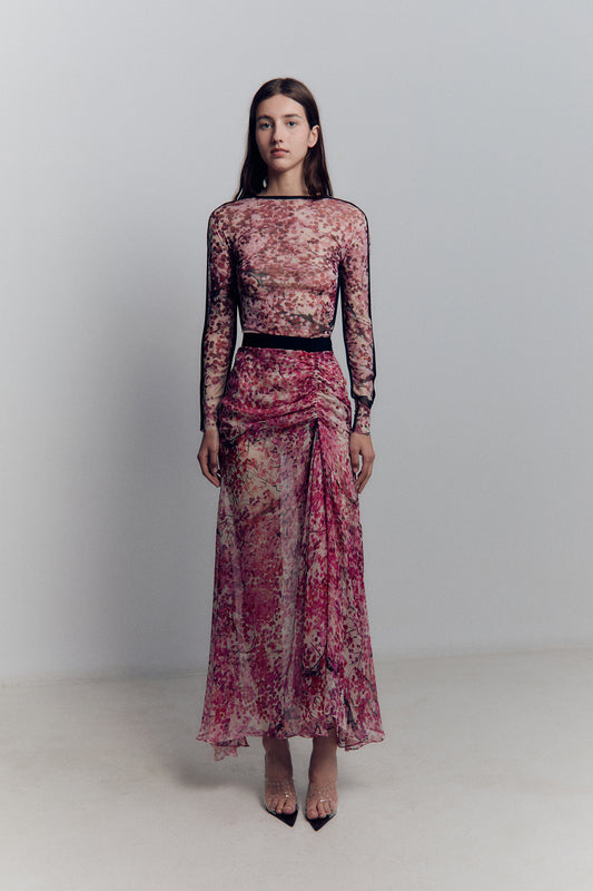 CHIFFON MIDI SKIRT