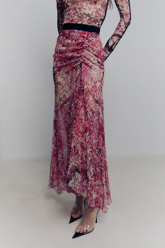 CHIFFON MIDI SKIRT