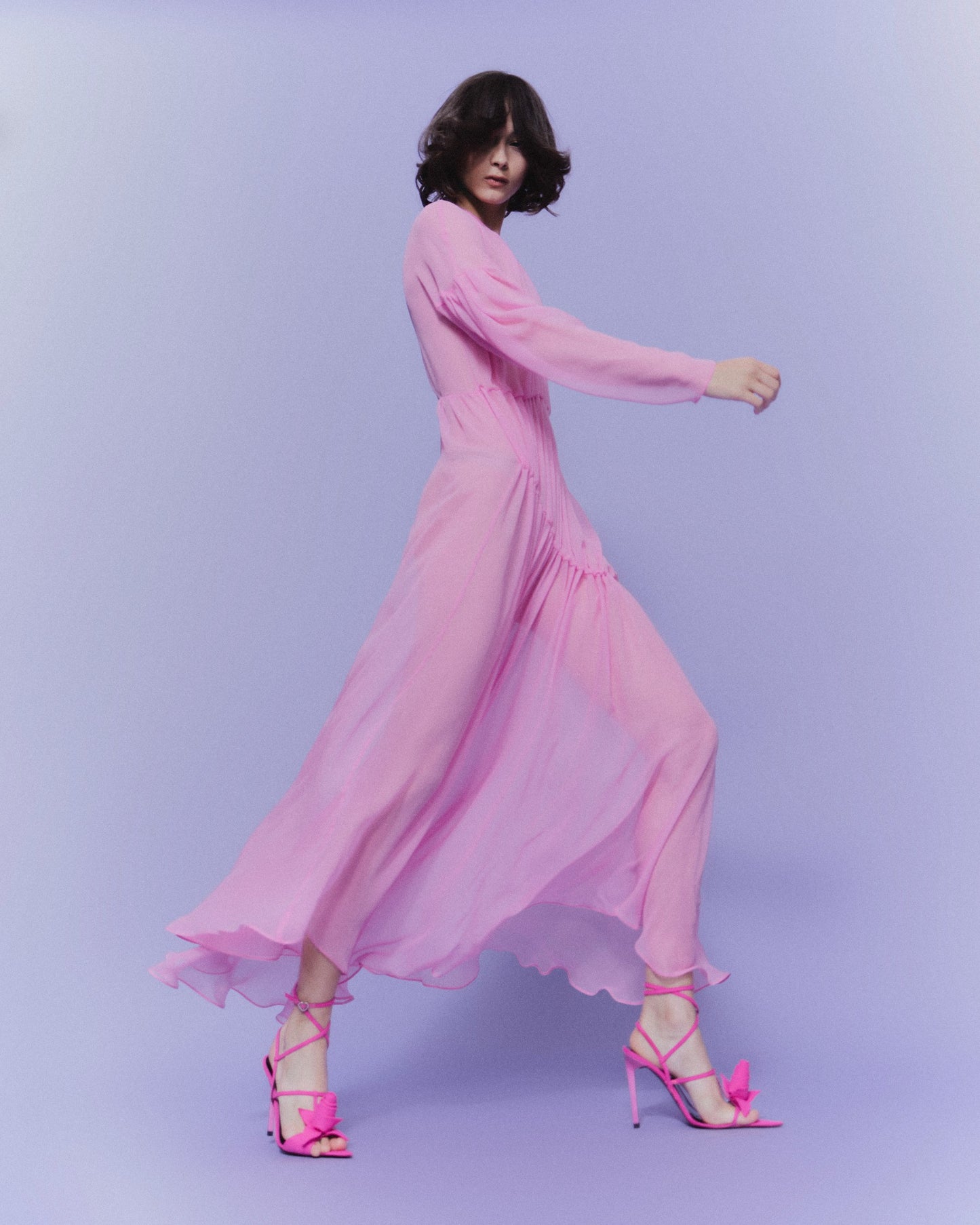 DRAPED FLOWING DRESS