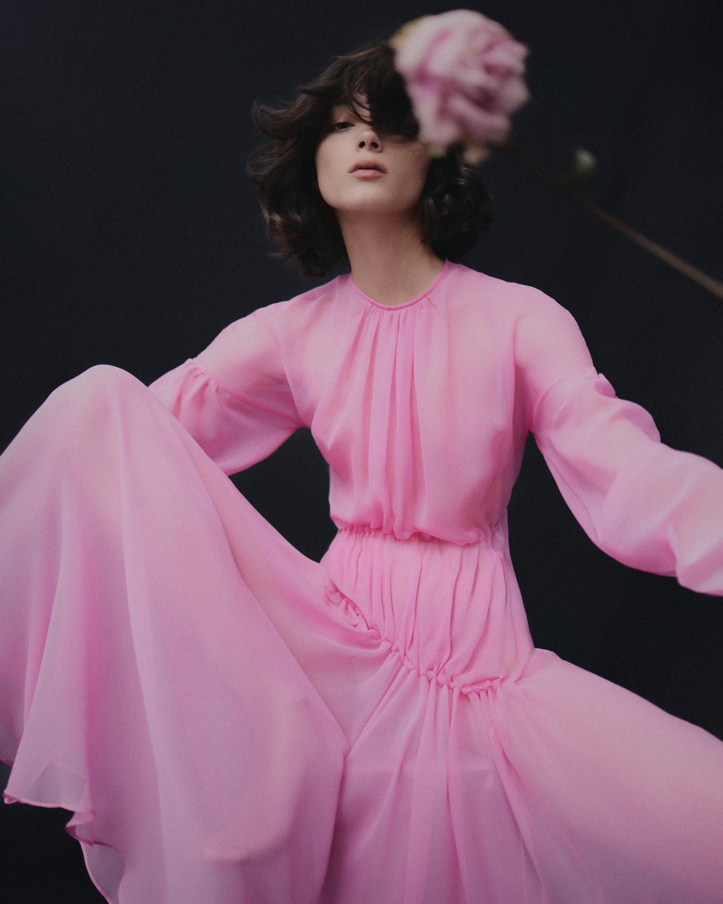 DRAPED FLOWING DRESS