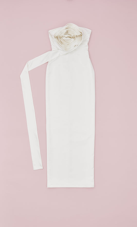 MAXI ROSE SATIN DRESS