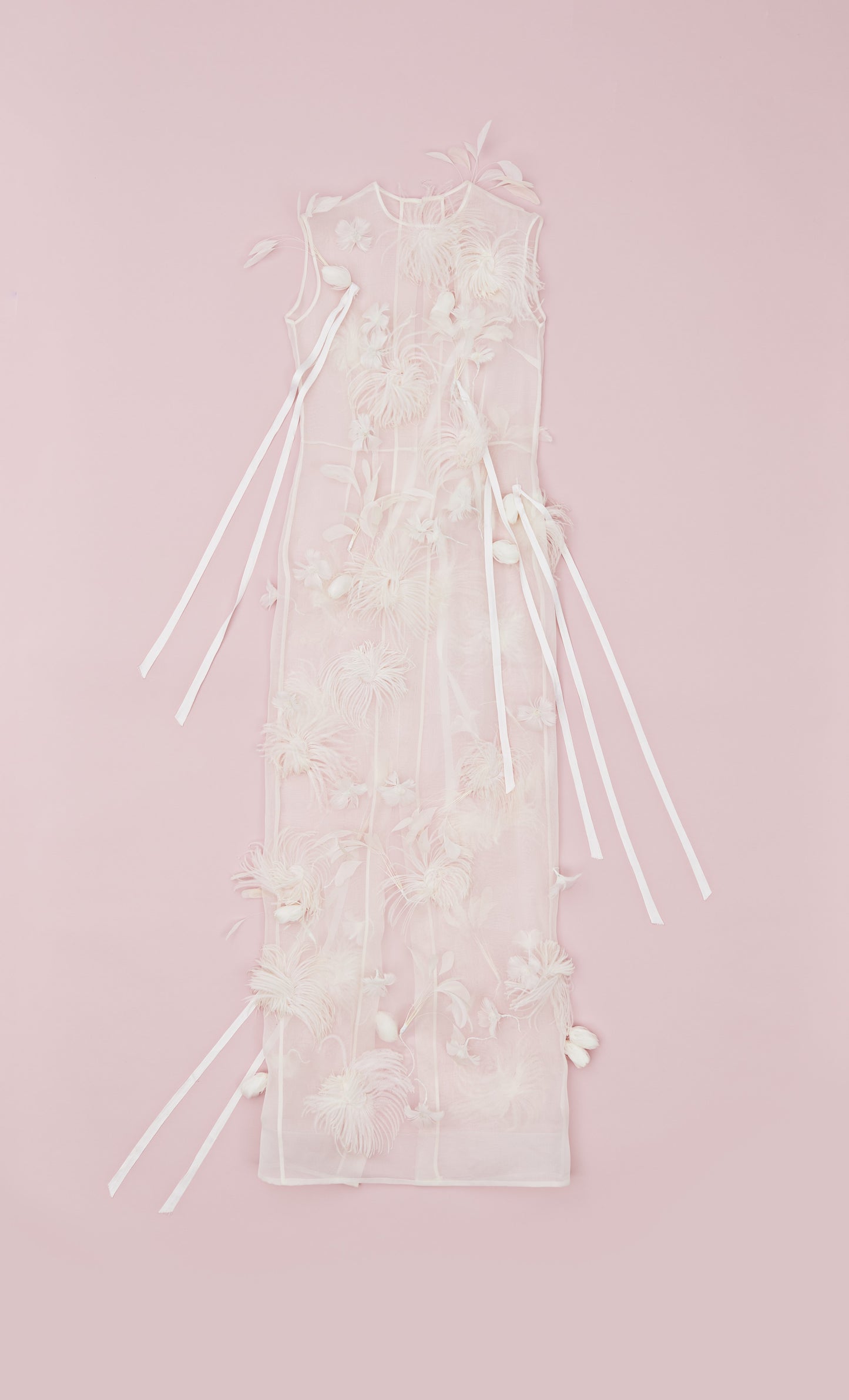 FEATHERS GARDEN COLUMN DRESS