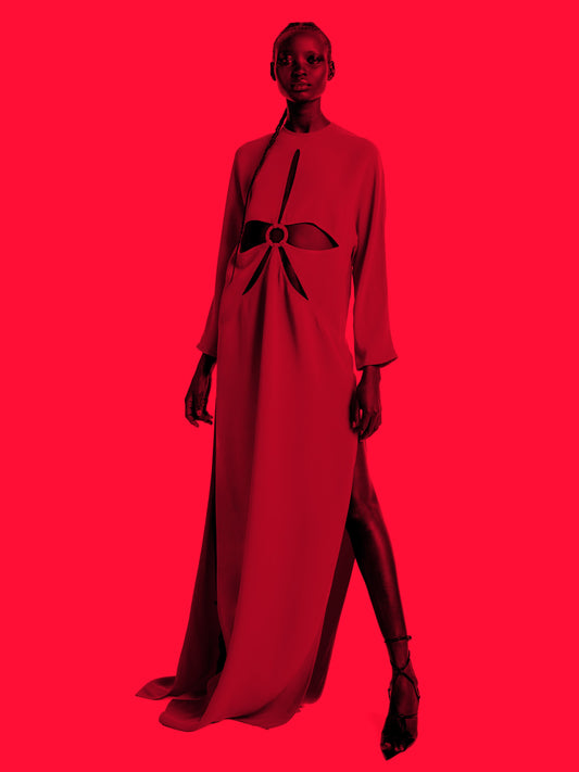 VESTIDO MAXI PETALOS