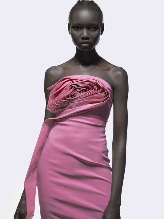 VESTIDO MAXI RUFFLE ROSE