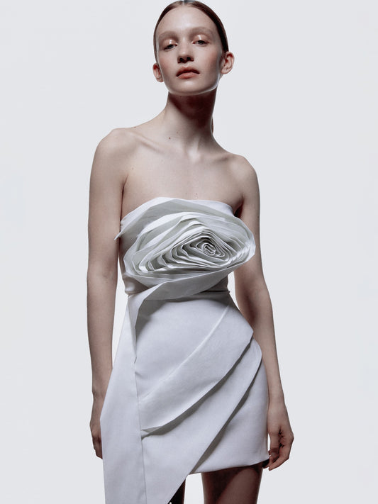 VESTIDO MINI RUFFLE ROSE