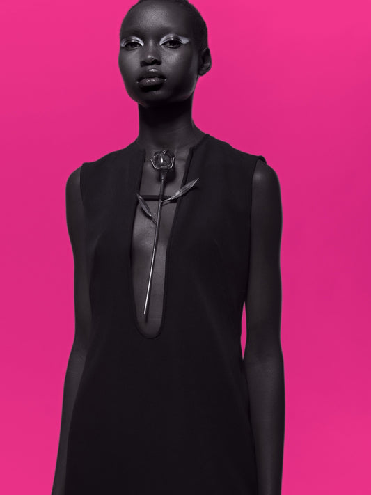 VESTIDO MINI METAL ROSE