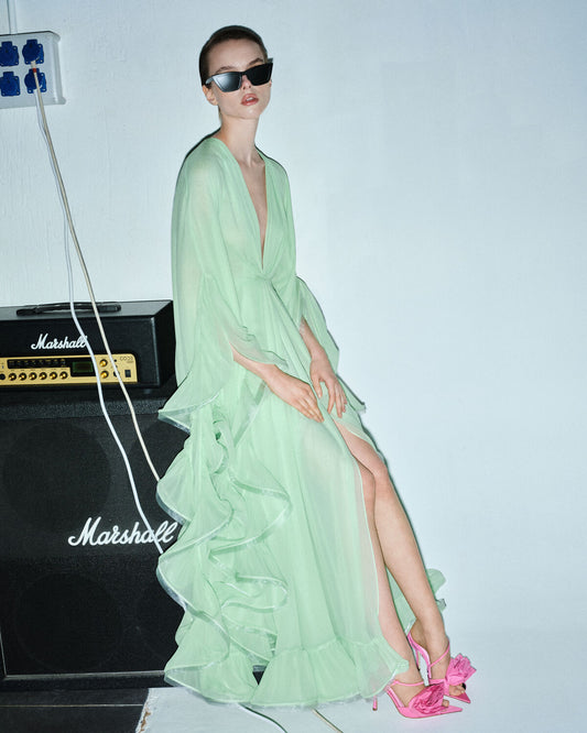 RACHEL RUFFLE MAXI DRESS