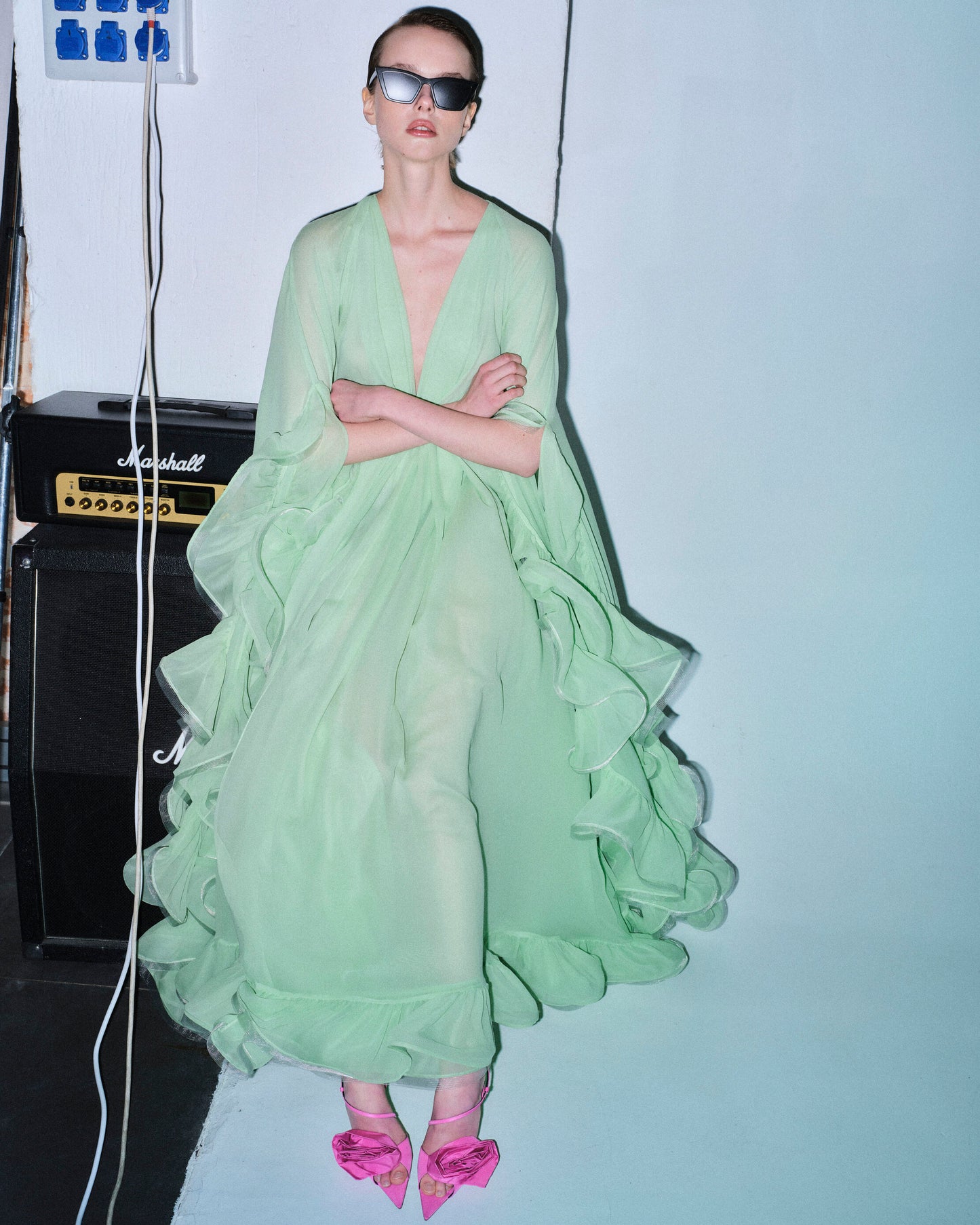 RACHEL RUFFLE MAXI DRESS