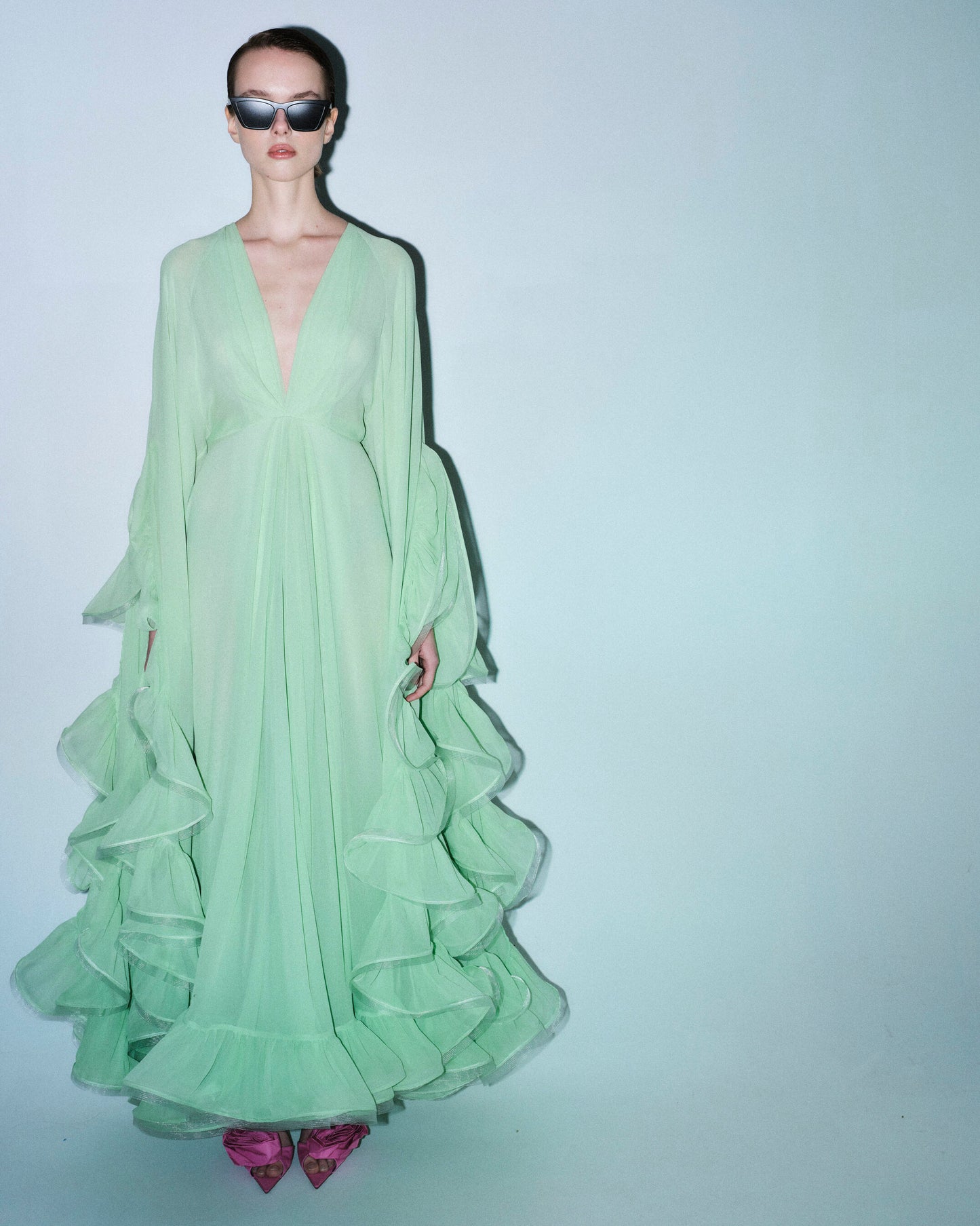 RACHEL RUFFLE MAXI DRESS