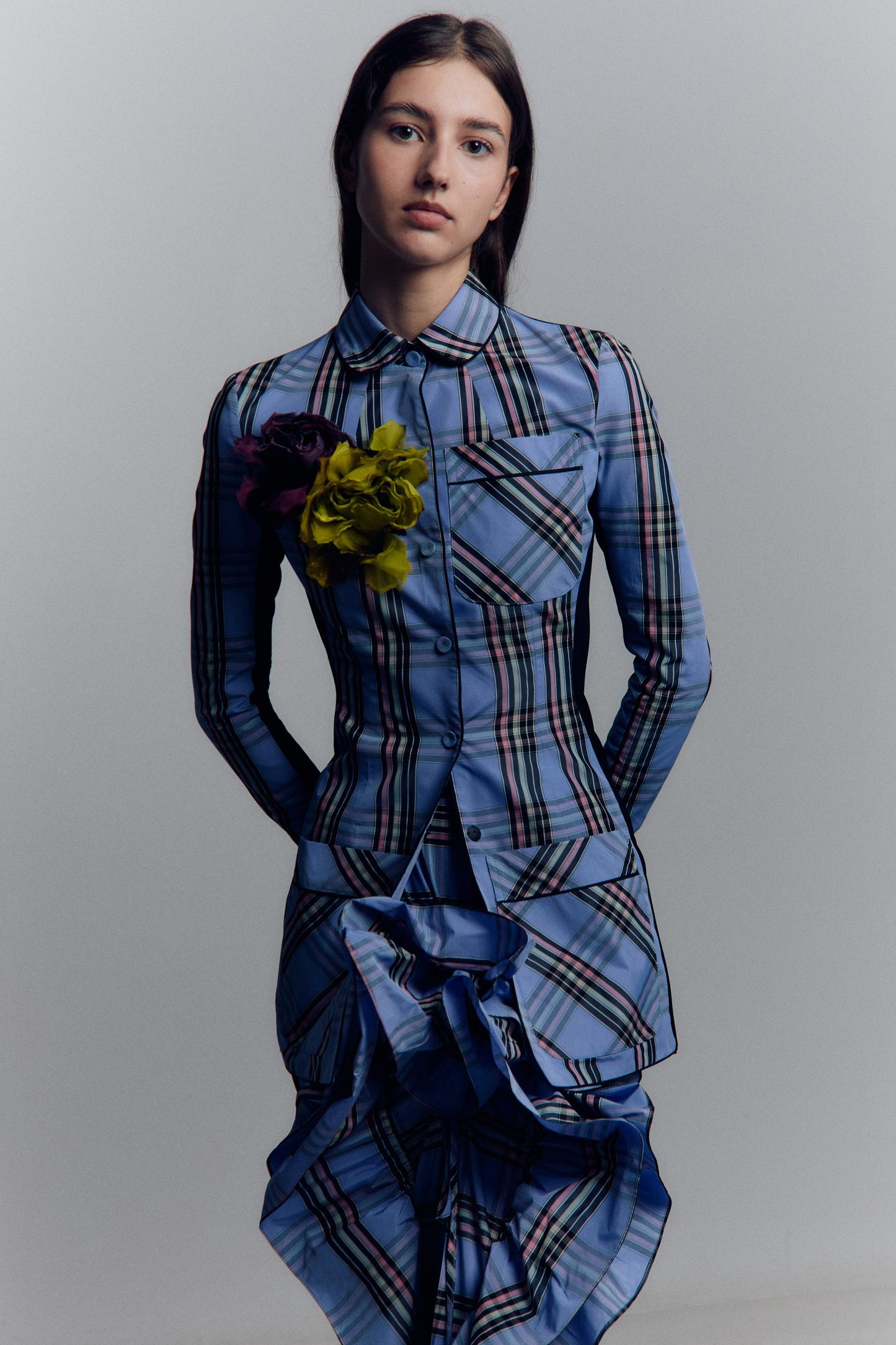 TARTAN RUFF SKIRT