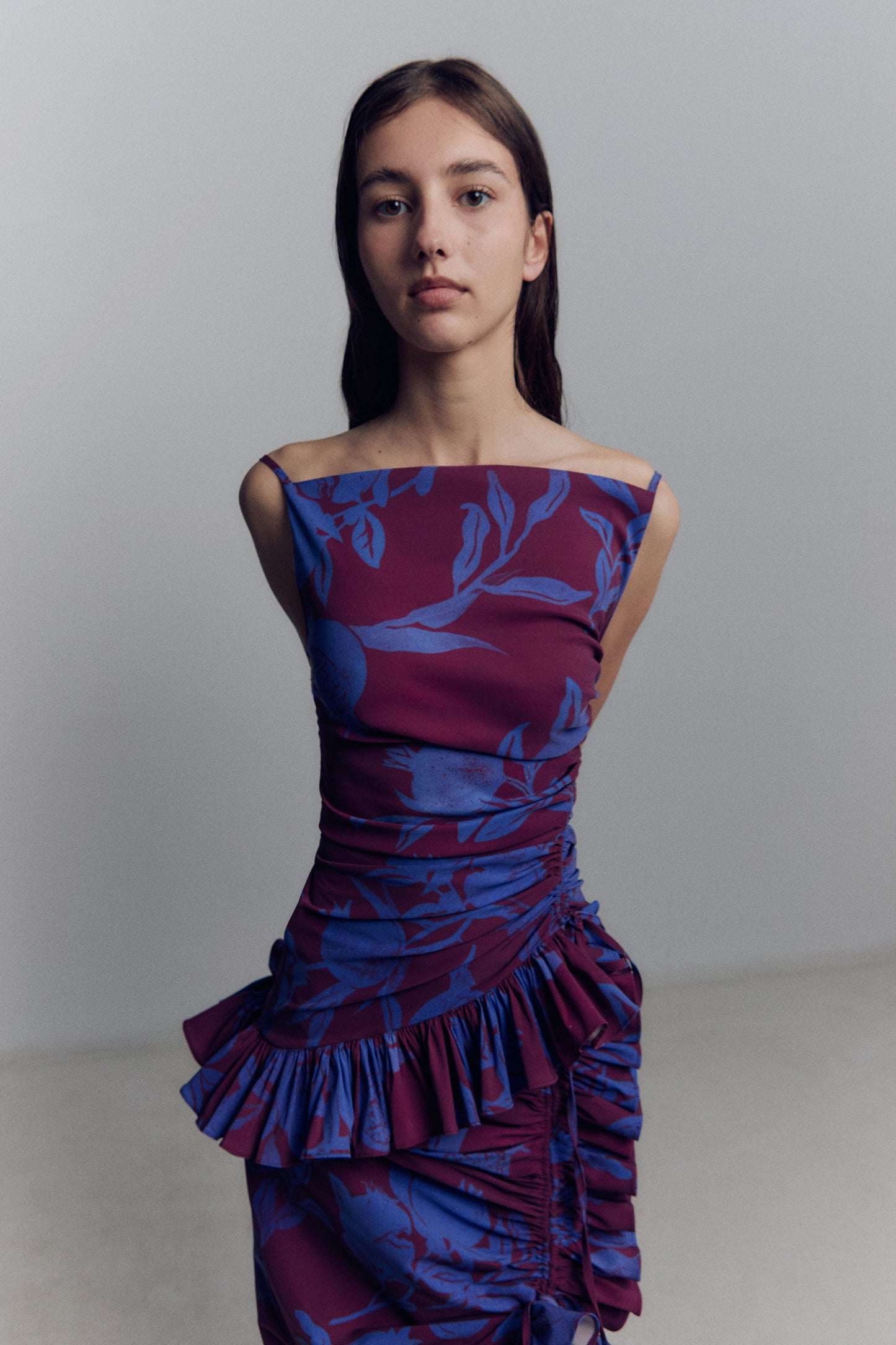 ONE SIDE RUCHING TOP