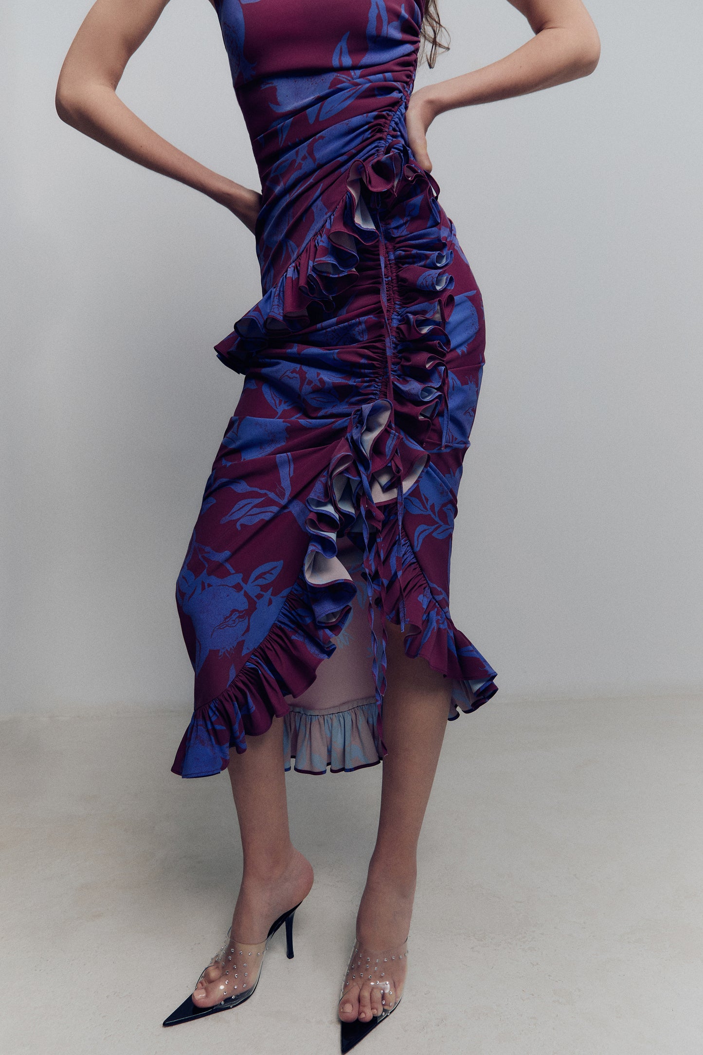 ONE SIDE RUFFLE SKIRT