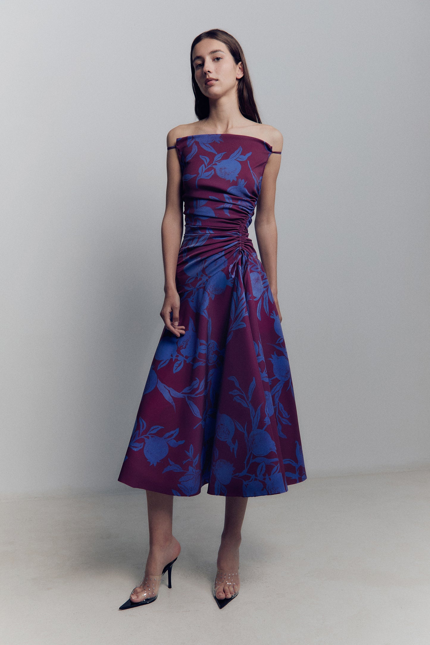 ONE SIDE RUCHING DRESS