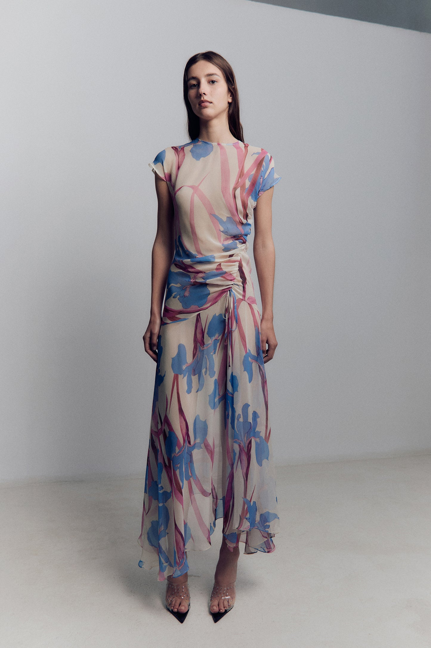 IRIS CHIFFON MIDI DRESS
