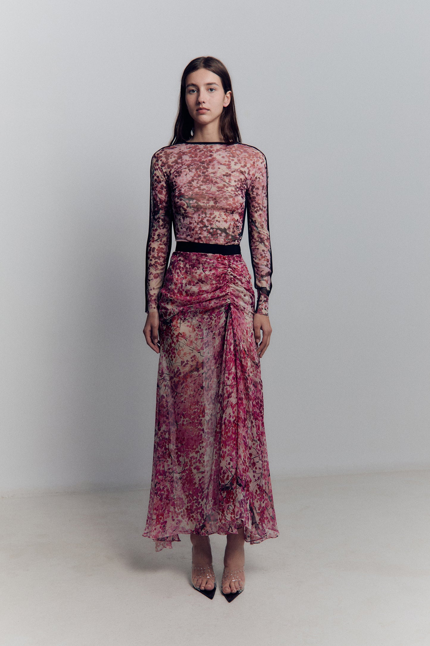 CHIFFON MIDI SKIRT