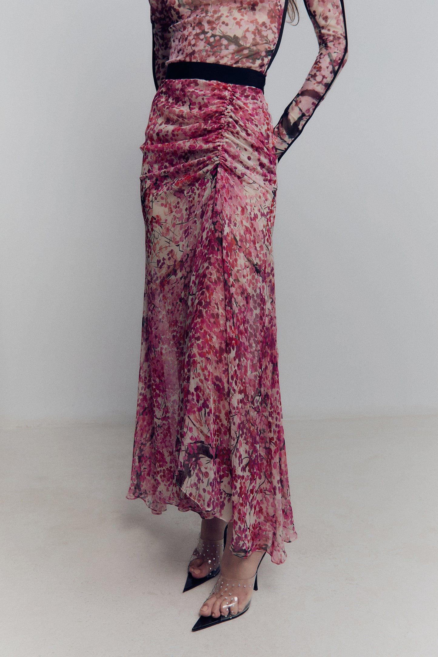 CHIFFON MIDI SKIRT