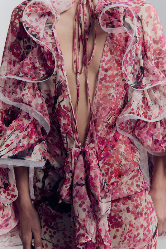 CHIFFON RUFFLE CAPE