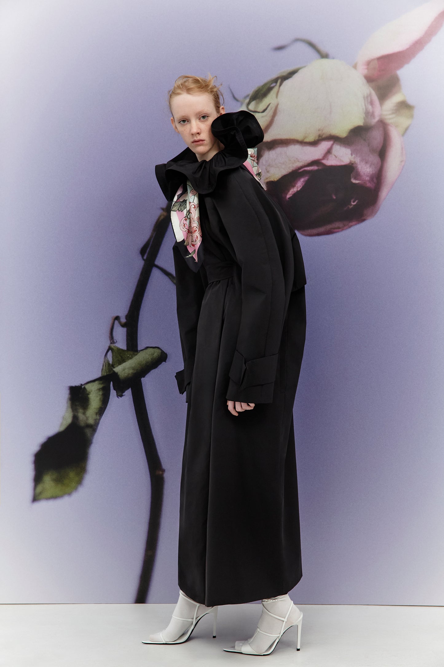 RUFFLE TRENCH OVERSIZED