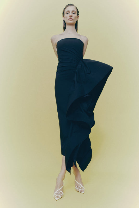 ONE SIDE RUFFLE DRESS