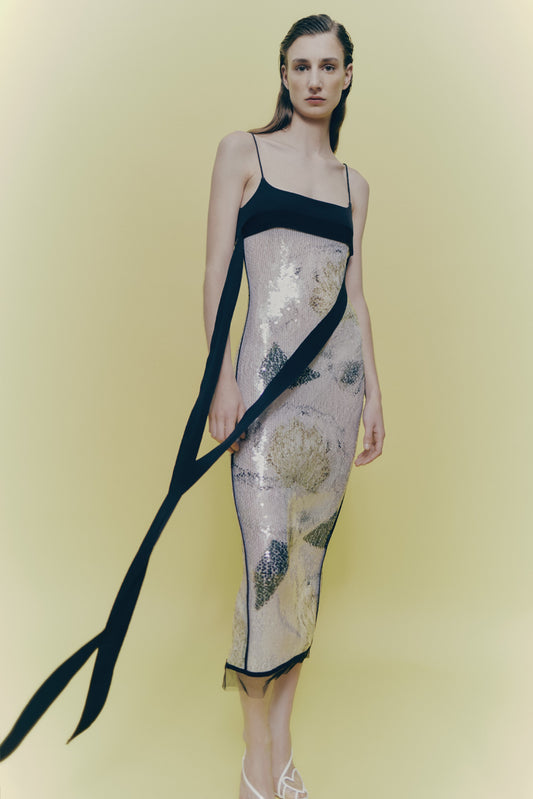 BANDEAU SEQUIN DRESS