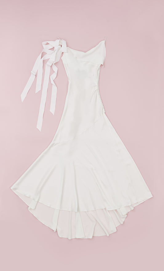 VESTIDO LENCERO LAZO SATEN