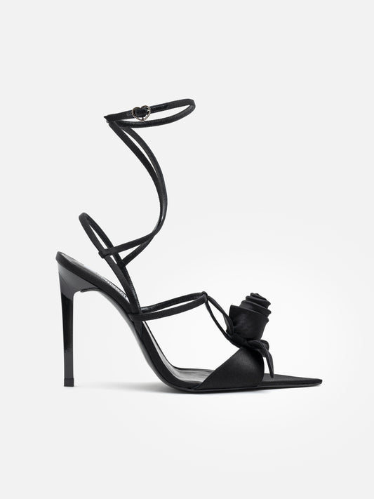 SANDALIA ROSE RASO NEGRO