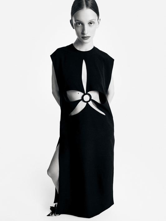 VESTIDO MAXI PETALOS SIN MANGAS